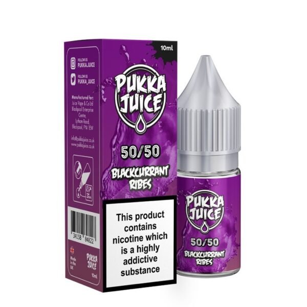 Pukka Juice Shortfill E-Liquid | Menthol Blackcurrant Ribes Nic Salt E-Liquid by Pukka Juice 50/50 100ml